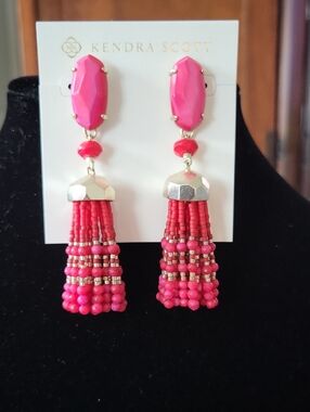 Kendra Scott Dark Pink "Dove" Tassel Earrings